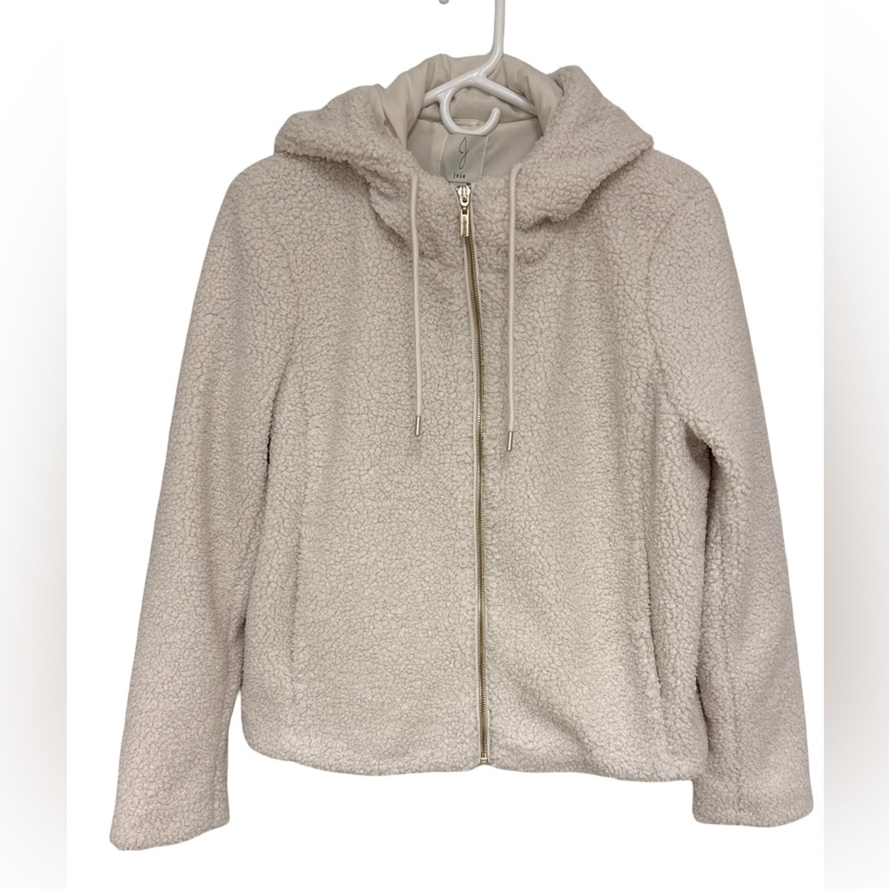 JOIE Sherpa Teddy Hooded Coat Women’s Medium Cream